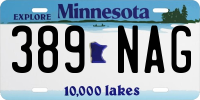 MN license plate 389NAG