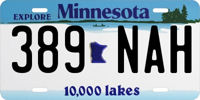 MN license plate 389NAH