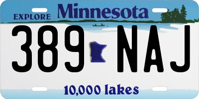 MN license plate 389NAJ
