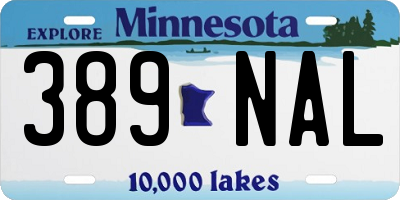 MN license plate 389NAL