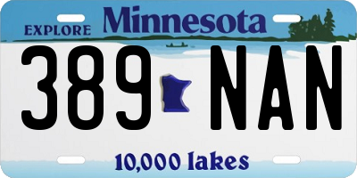 MN license plate 389NAN