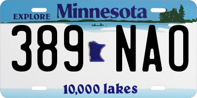 MN license plate 389NAO
