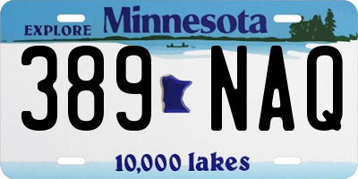 MN license plate 389NAQ