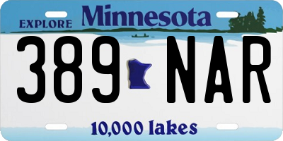 MN license plate 389NAR