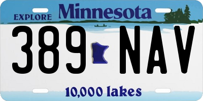 MN license plate 389NAV