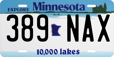 MN license plate 389NAX