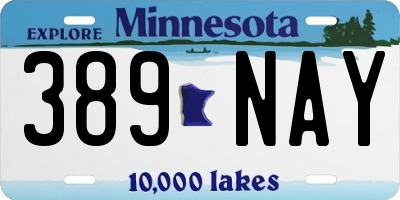 MN license plate 389NAY