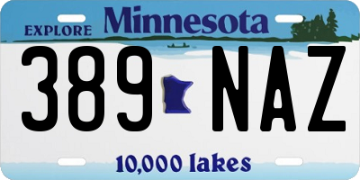 MN license plate 389NAZ