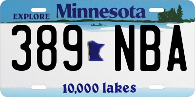 MN license plate 389NBA