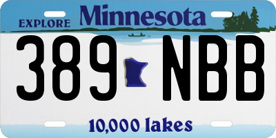MN license plate 389NBB