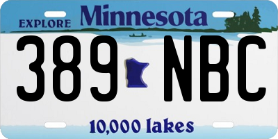 MN license plate 389NBC