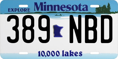 MN license plate 389NBD