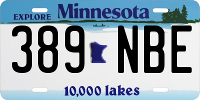 MN license plate 389NBE