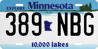 MN license plate 389NBG