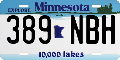 MN license plate 389NBH