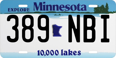 MN license plate 389NBI