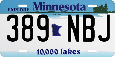 MN license plate 389NBJ