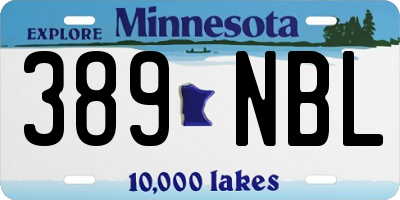 MN license plate 389NBL