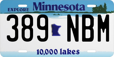 MN license plate 389NBM