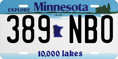 MN license plate 389NBO