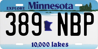 MN license plate 389NBP