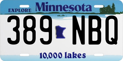 MN license plate 389NBQ