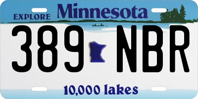 MN license plate 389NBR