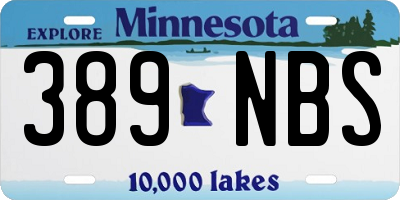 MN license plate 389NBS