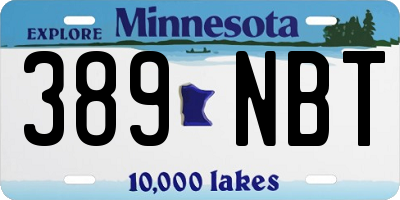 MN license plate 389NBT