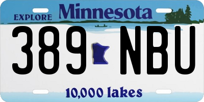 MN license plate 389NBU