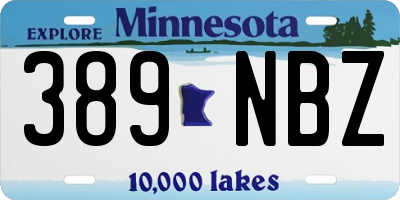 MN license plate 389NBZ