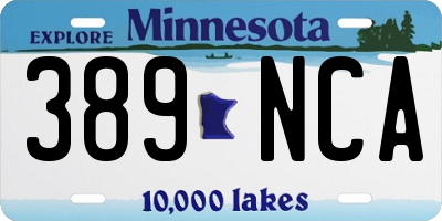 MN license plate 389NCA