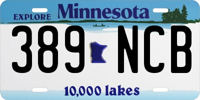 MN license plate 389NCB