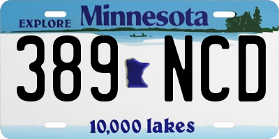 MN license plate 389NCD