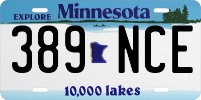 MN license plate 389NCE