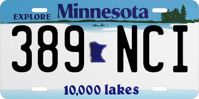 MN license plate 389NCI