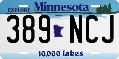 MN license plate 389NCJ