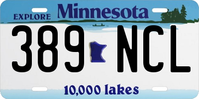 MN license plate 389NCL