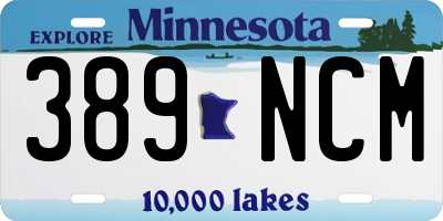 MN license plate 389NCM