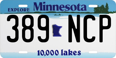 MN license plate 389NCP