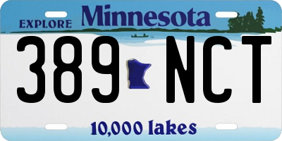 MN license plate 389NCT