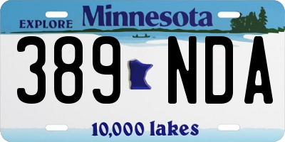 MN license plate 389NDA