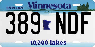 MN license plate 389NDF