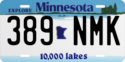 MN license plate 389NMK