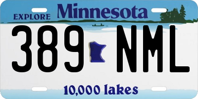 MN license plate 389NML