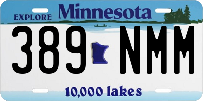 MN license plate 389NMM