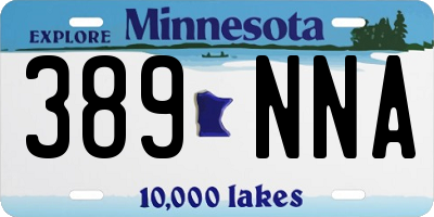 MN license plate 389NNA