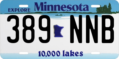MN license plate 389NNB