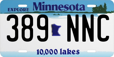 MN license plate 389NNC