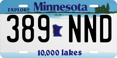 MN license plate 389NND